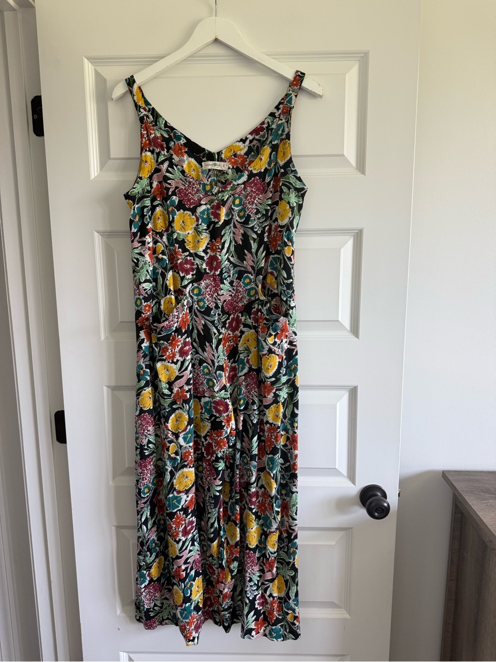Natural Life Sleeveless Floral Multicolor Boho Jumpsuit